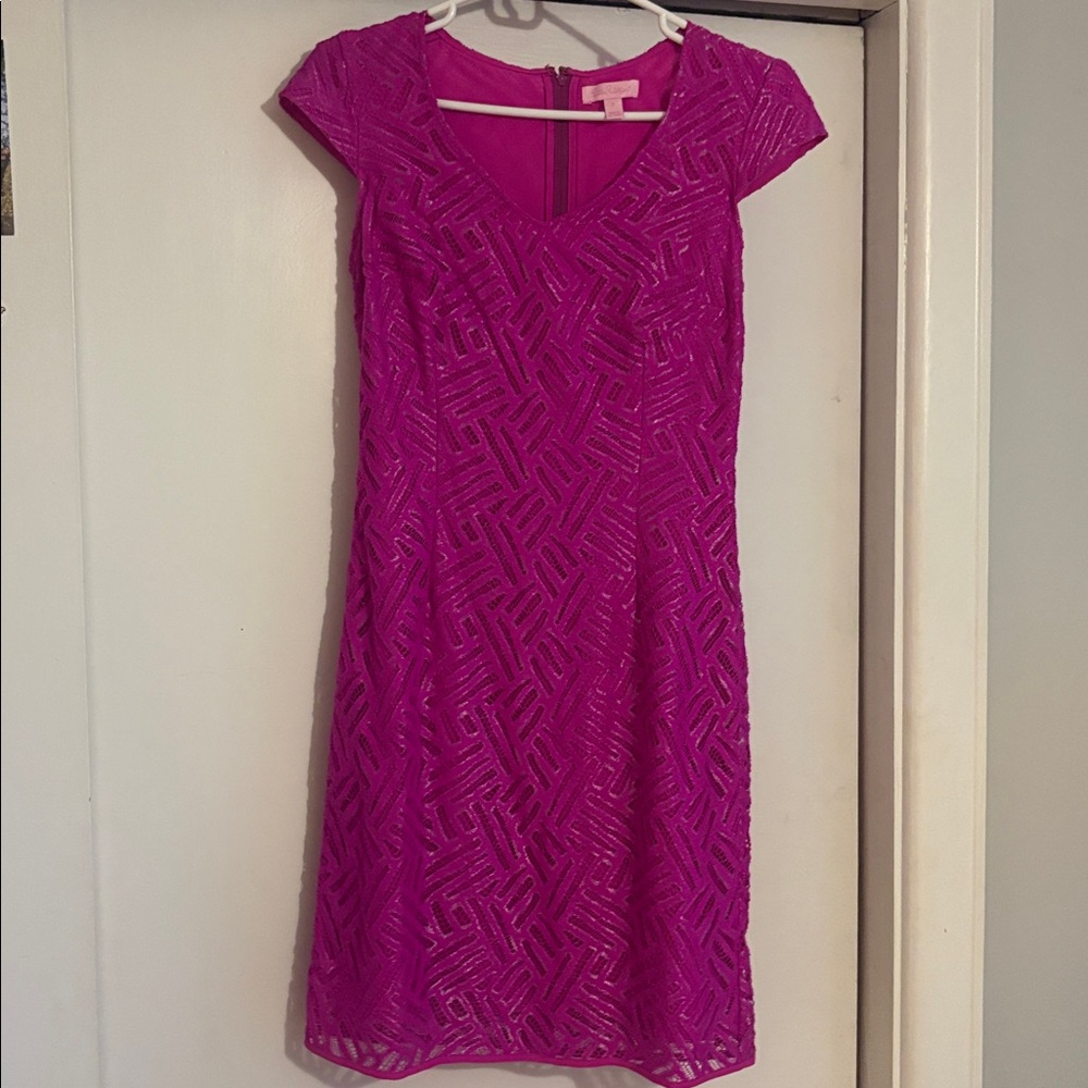 Vibrant Lilly Pulitzer Pink Lace Dress